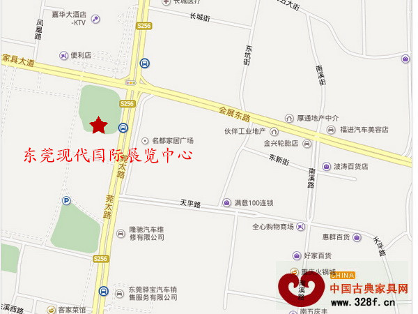 东莞家具展中心地图 东莞家具展中心地图