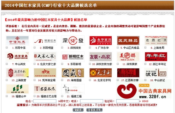第五届红木总评榜网上投票系统界面 第五届红木总评榜网上投票系统界面