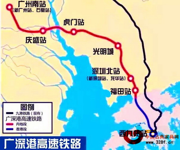 广深港高铁建设线路图