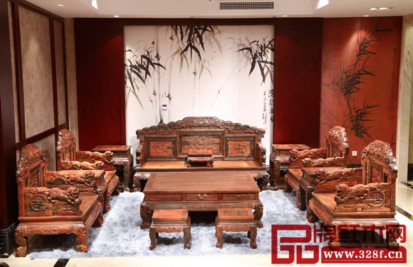 大清御品——大红酸枝百狮如意沙发 大清御品——大红酸枝百狮如意沙发