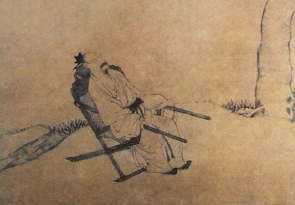 明唐寅《桐荫清梦图》中的醉翁椅 明唐寅《桐荫清梦图》中的醉翁椅