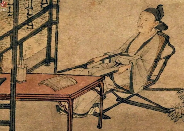  明仇英《桐荫书静图》的醉翁椅