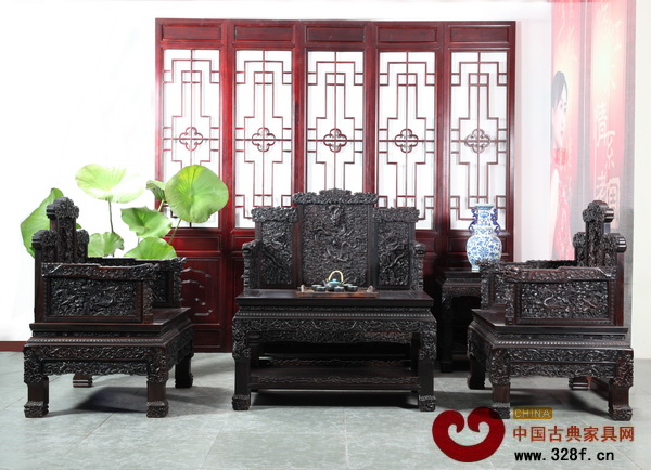 老周红木——龙廷宝座大沙发