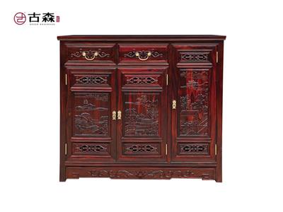 古森红木 阔叶黄檀书架 新古典家具 中式家具 红木家具 客厅系列 其他系列 鞋柜