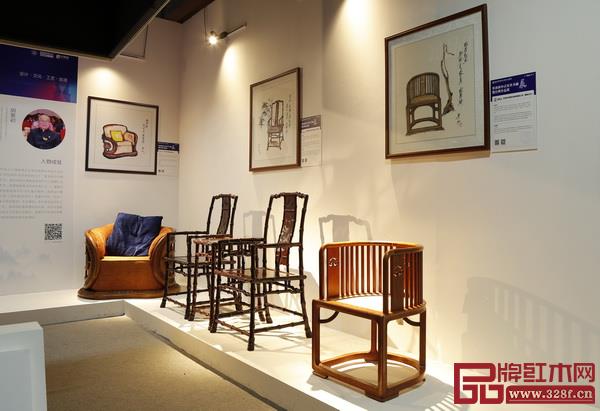 景初新中式家具书画展暨经典作品展将水墨书画与与实物作品重合投影出新中式家具之美