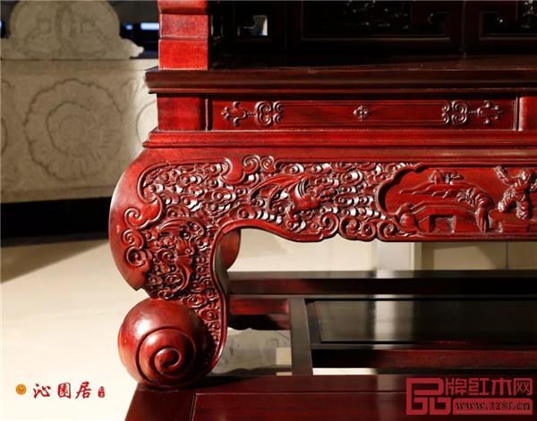 沁园居东非酸枝《百子千孙沙发》细节图