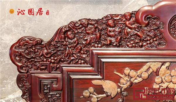 沁园居东非酸枝《百子千孙沙发》细节图