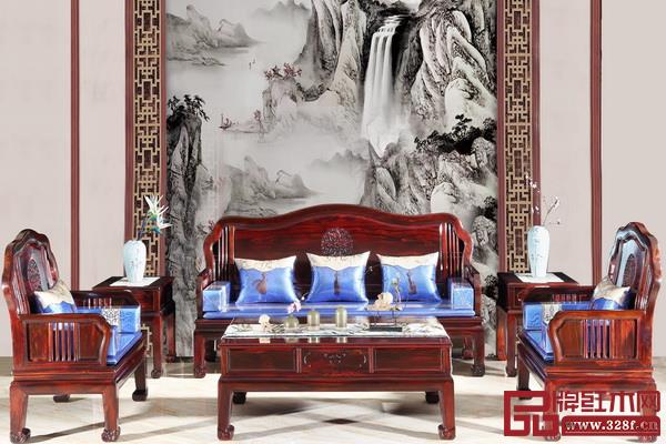 兴成红木阔叶黄檀精品——《曲美沙发》