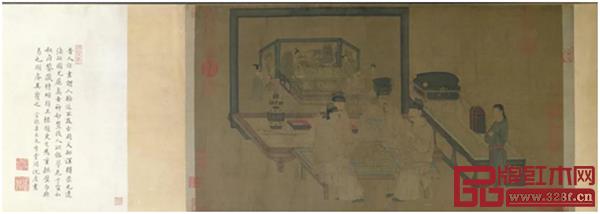 五代周文矩《重屏会棋图》 五代周文矩《重屏会棋图》