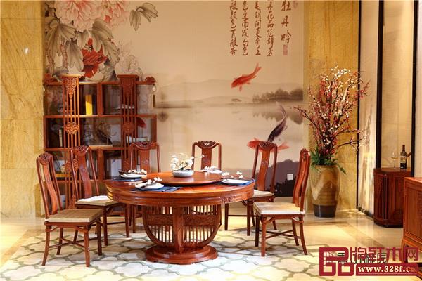 永华家具-香山桃园1.36米巴花“烟柳画桥”圆台7件套 永华家具-香山桃园1.36米巴花“烟柳画桥”圆台7件套