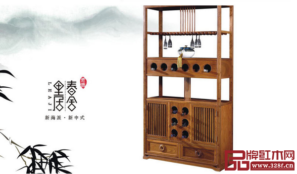 老周家居·春舍里居缅甸花梨“风度”酒柜 老周家居·春舍里居缅甸花梨“风度”酒柜