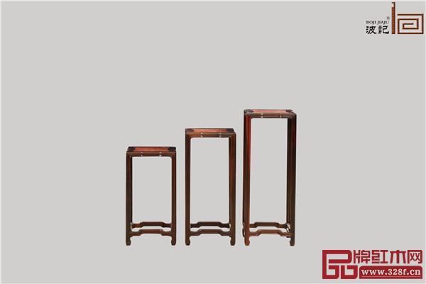 波记家具:步步高花几3件套 波记家具:步步高花几3件套